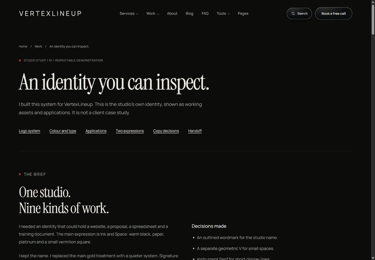 Actual local capture of the Brand & Graphic Design sample