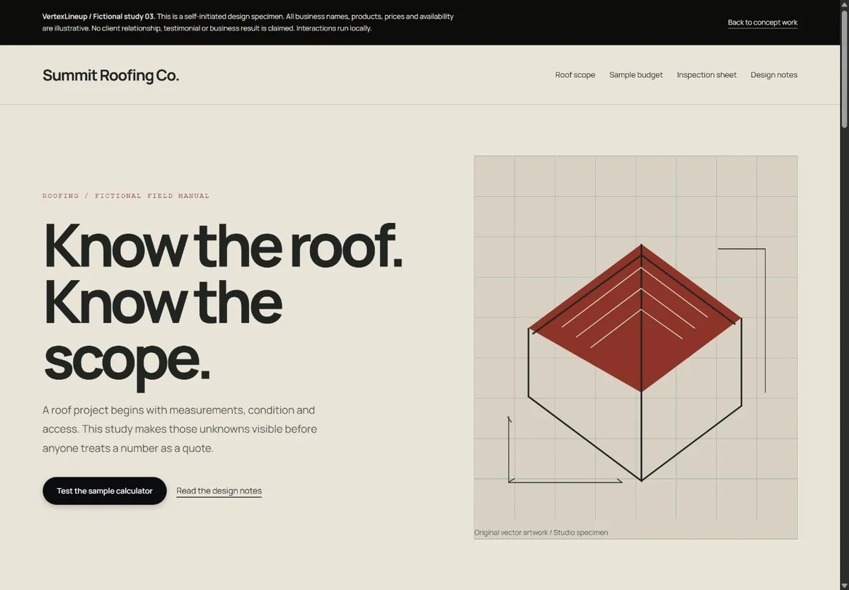Actual desktop capture of Summit Roofing Co.: Technical field manual