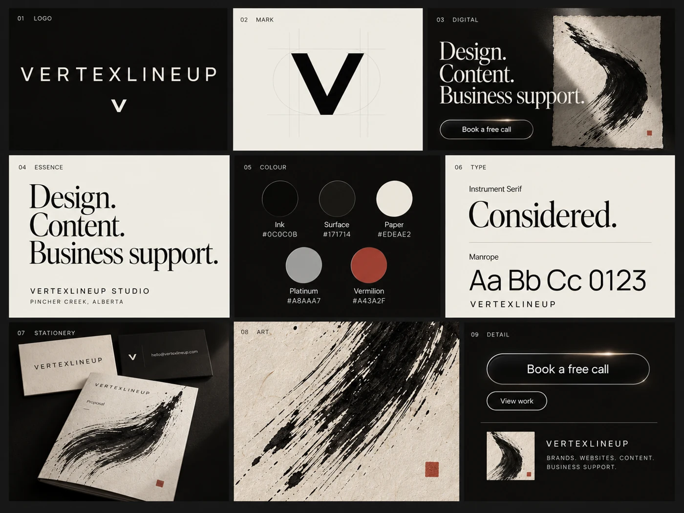 VertexLineup's actual Ink and Space brand board